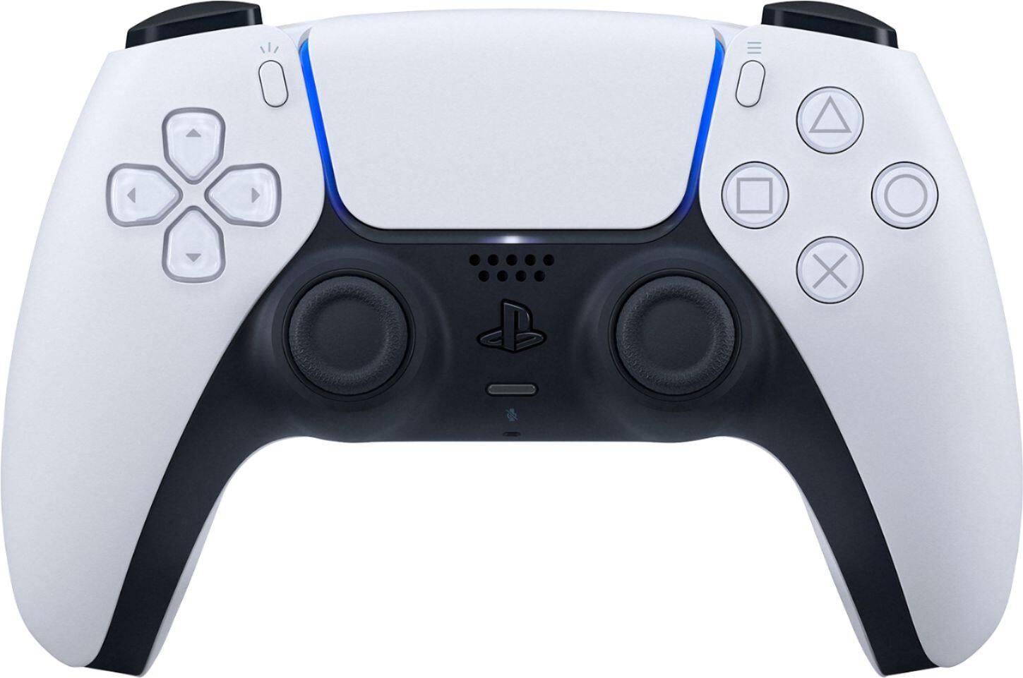 White Sony DualSense wireless controller, front view